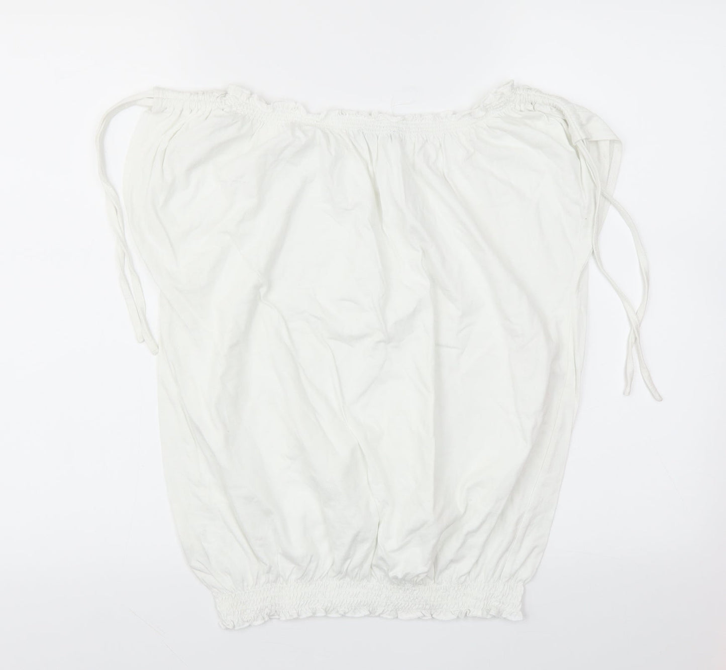 Womens UK Size 12 SOUTH White Basic T-Shirt