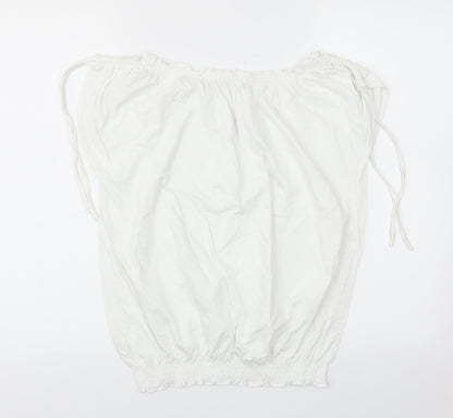 Womens UK Size 12 SOUTH White Basic T-Shirt