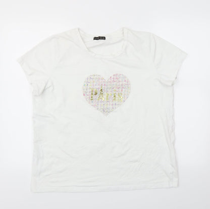 Womens UK Size One Size Studio White Basic T-Shirt