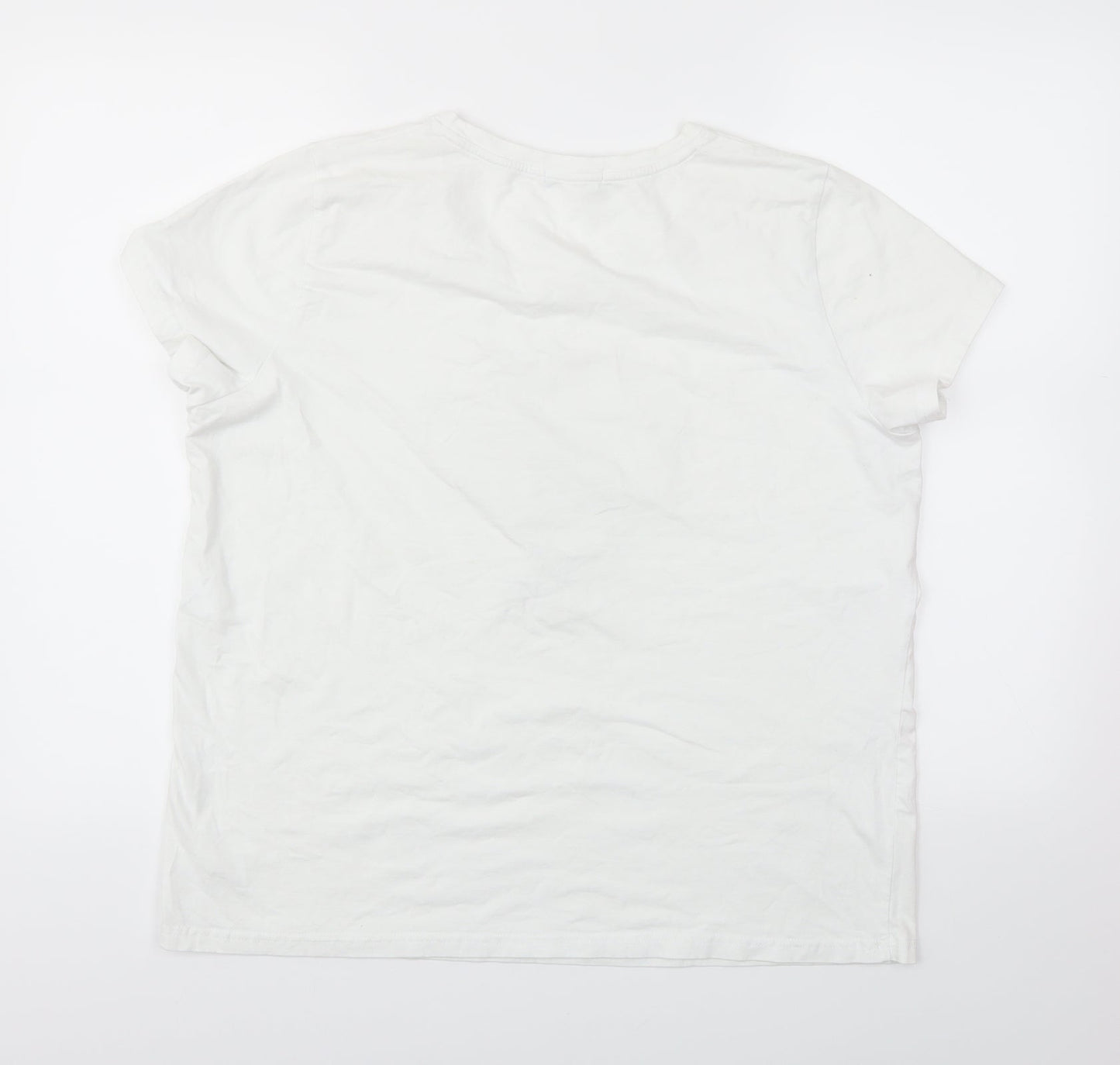 Womens UK Size One Size Studio White Basic T-Shirt