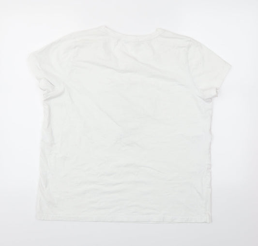Womens UK Size One Size Studio White Basic T-Shirt