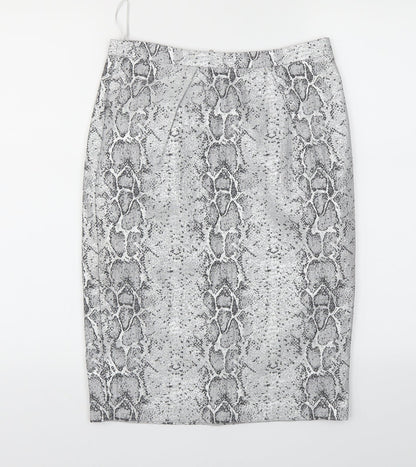 Oasis Womens Grey Animal Print  A-Line Skirt Size 8