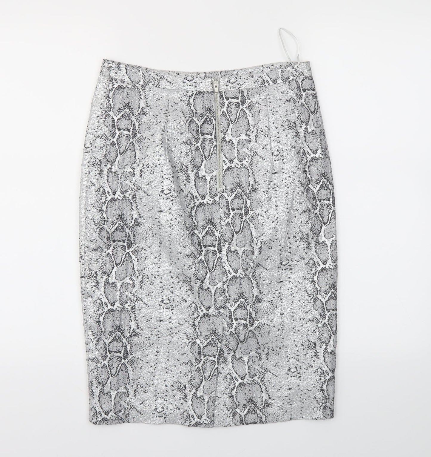 Oasis Womens Grey Animal Print  A-Line Skirt Size 8