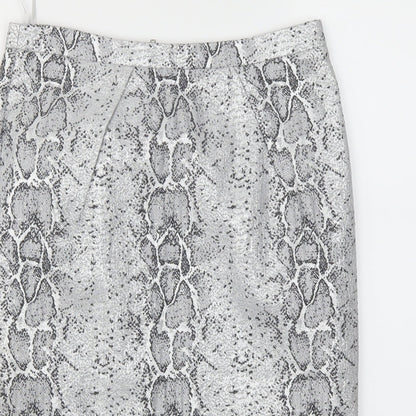 Oasis Womens Grey Animal Print  A-Line Skirt Size 8