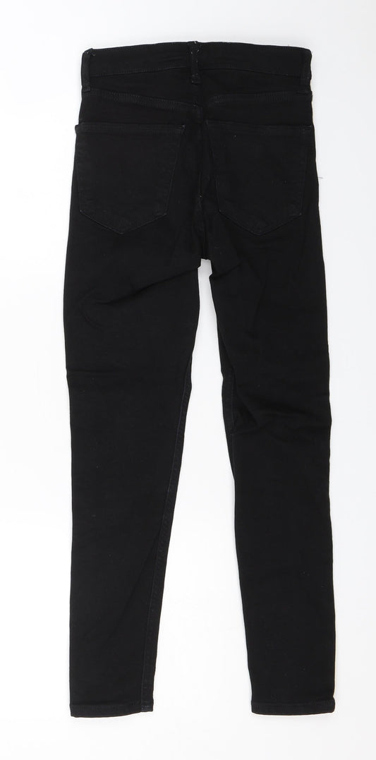 Topshop Womens Black   Skinny Jeans Size S L24 in - Striped