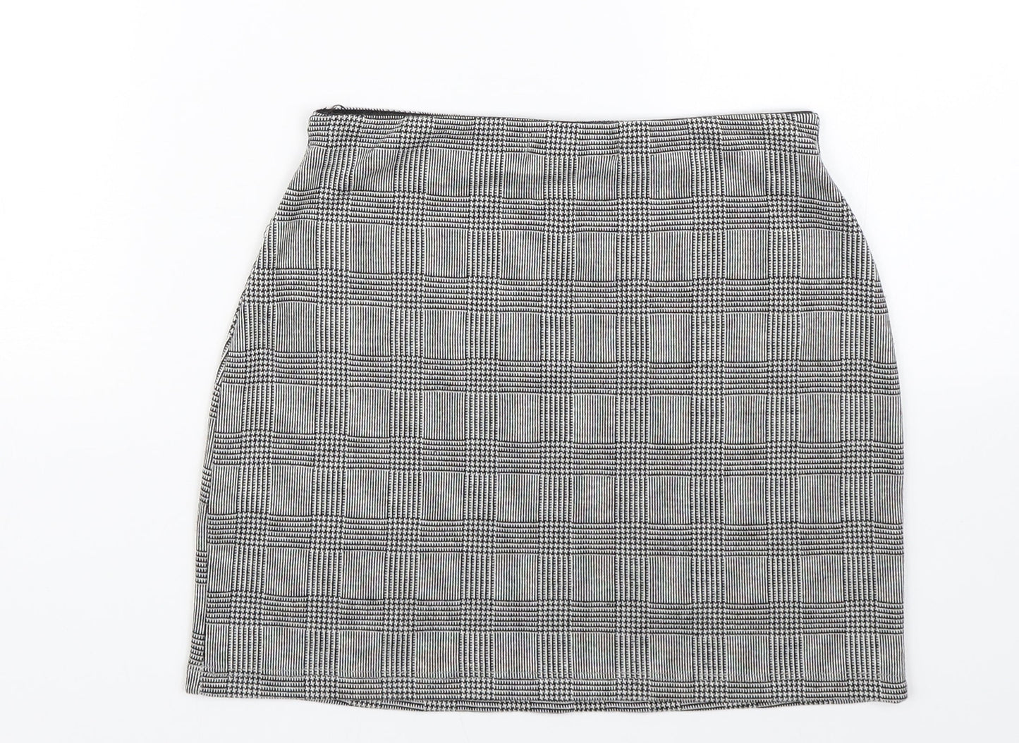 Pull&Bear Womens Grey Check  Straight & Pencil Skirt Size S