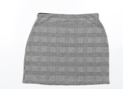 Pull&Bear Womens Grey Check  Straight & Pencil Skirt Size S