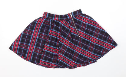 H&M Womens Multicoloured Check  Skater Skirt Size 6