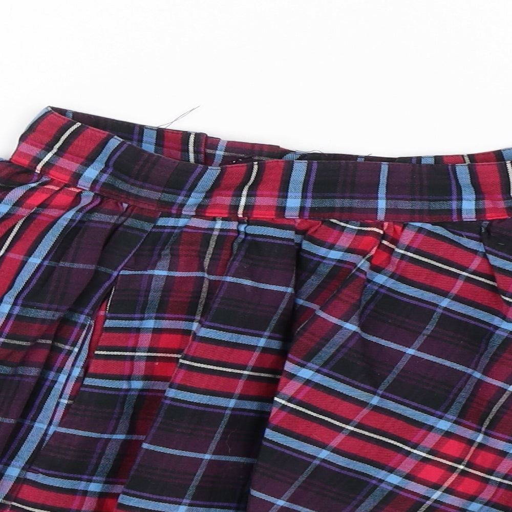 H&M Womens Multicoloured Check  Skater Skirt Size 6