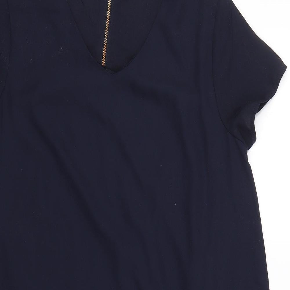 Womens UK Size 6 Preworn Blue Basic T-Shirt