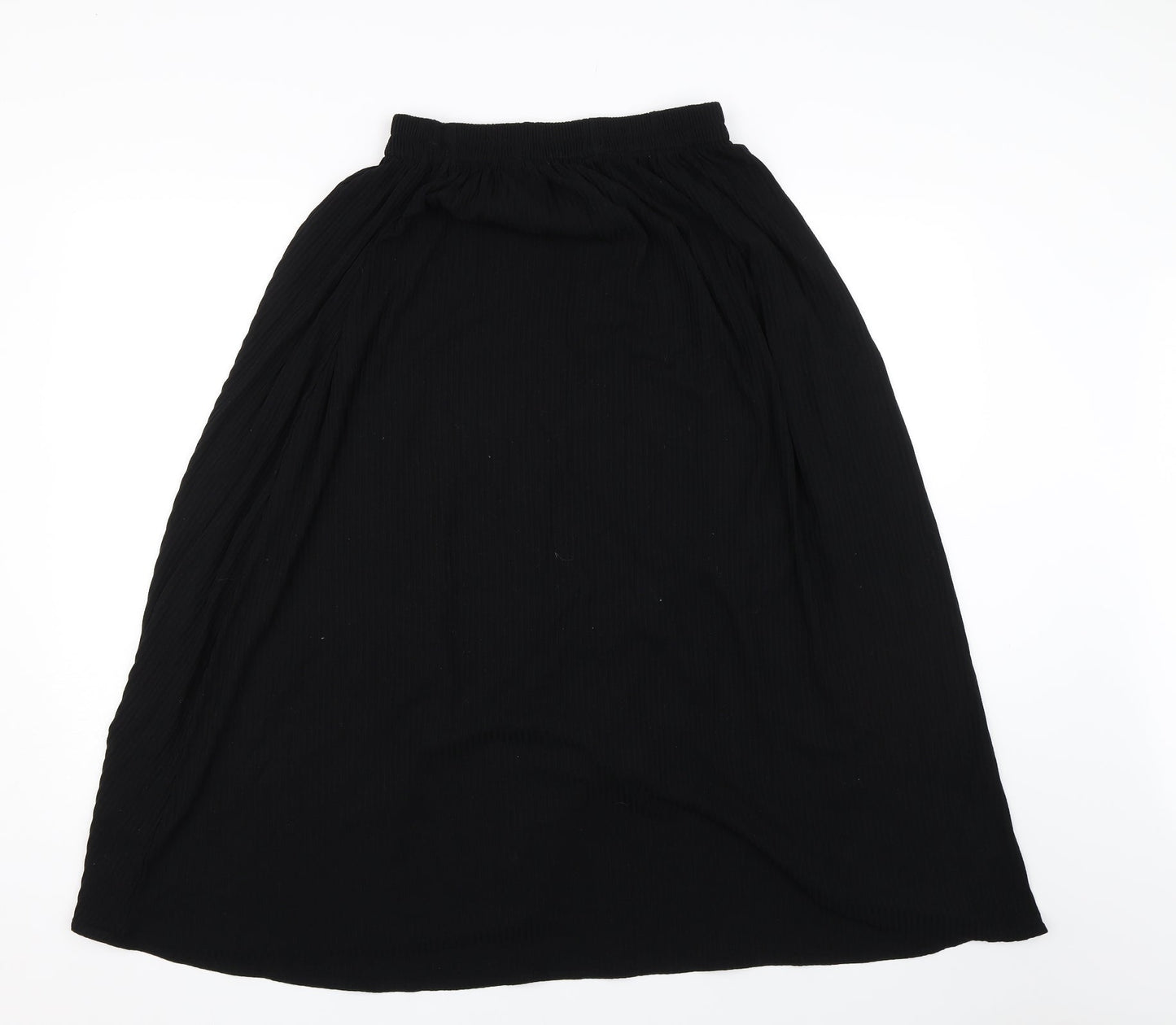 Owlana Womens Black Striped  Flare Skirt Size S