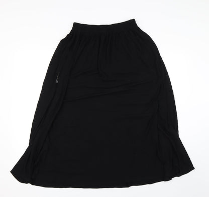 Owlana Womens Black Striped  Flare Skirt Size S