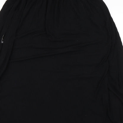 Owlana Womens Black Striped  Flare Skirt Size S