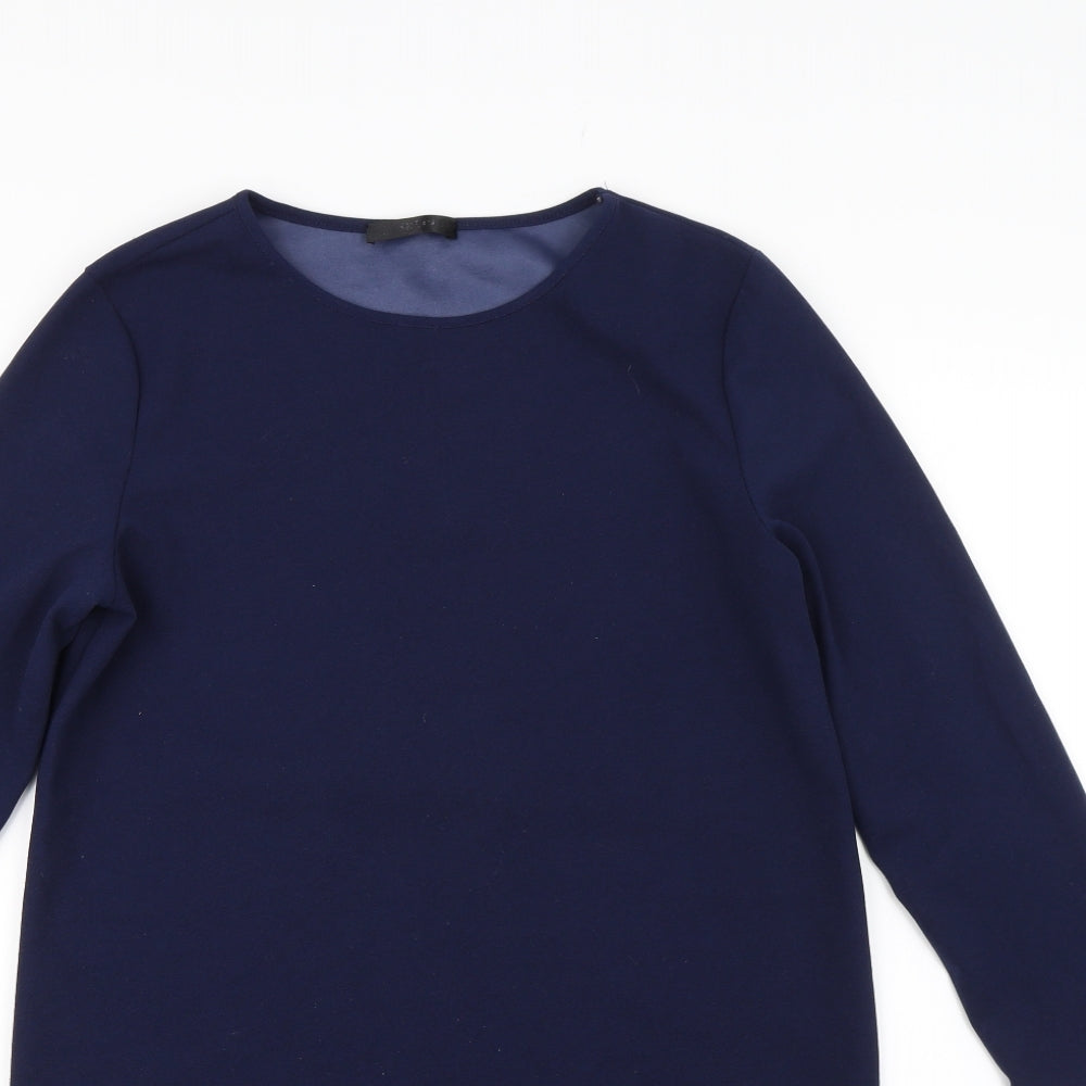 Womens UK Size M Preworn Blue Basic T-Shirt