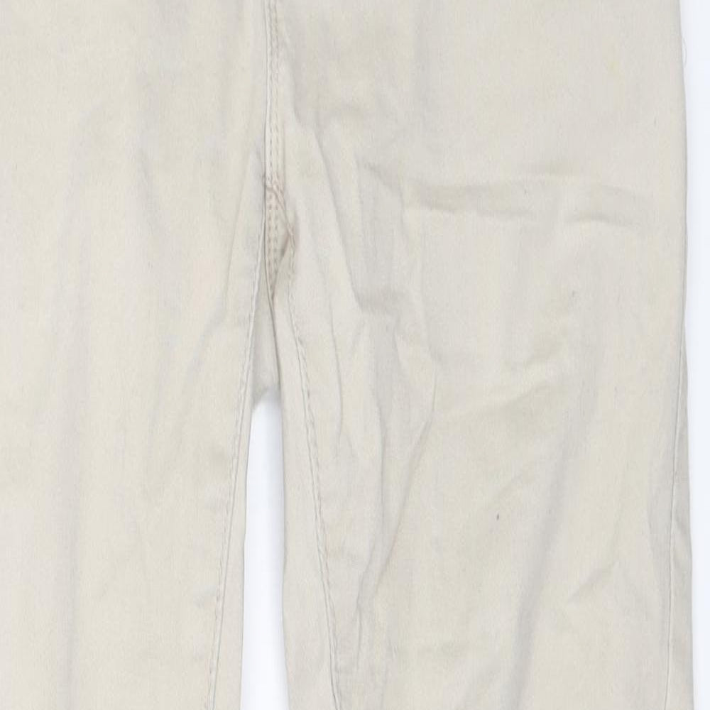 Womens UK Size S Camaieu Slim Fit Chino Beige Trousers