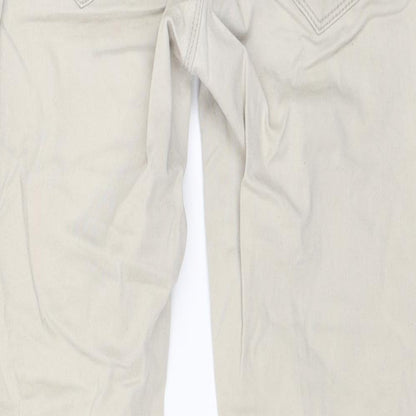 Womens UK Size S Camaieu Slim Fit Chino Beige Trousers