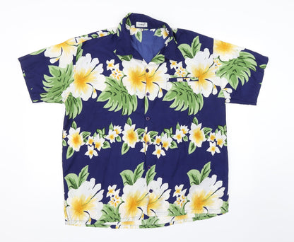 Mens UK Size M Don Amigo Blue  Button-Up Short Sleeve Casual Shirt
