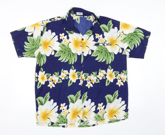 Mens UK Size M Don Amigo Blue  Button-Up Short Sleeve Casual Shirt