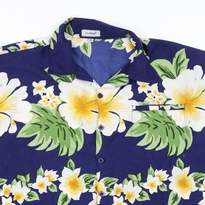 Mens UK Size M Don Amigo Blue  Button-Up Short Sleeve Casual Shirt