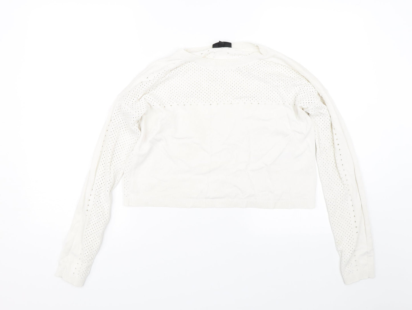 Topshop Womens Beige Polka Dot  Pullover Jumper Size 10  - holes on back and sleeves