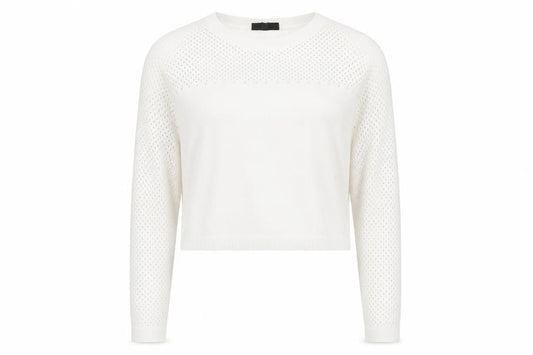 Topshop Womens Beige Polka Dot  Pullover Jumper Size 10  - holes on back and sleeves