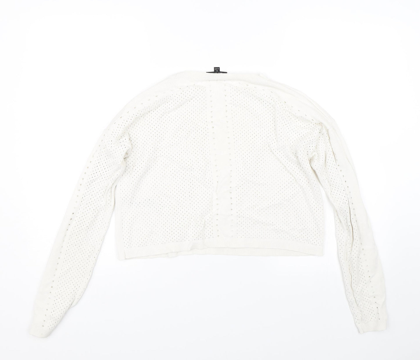 Topshop Womens Beige Polka Dot  Pullover Jumper Size 10  - holes on back and sleeves