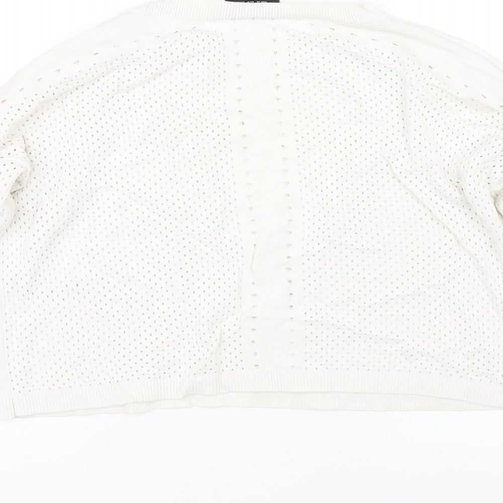 Topshop Womens Beige Polka Dot  Pullover Jumper Size 10  - holes on back and sleeves