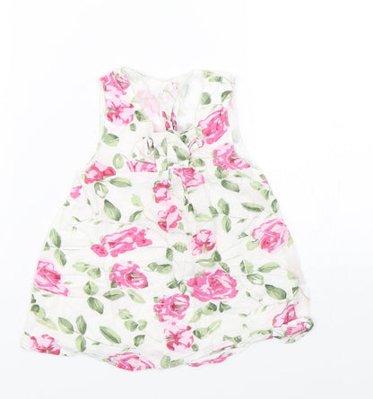 Early Days Girls White Floral  Tank Dress  Size 3-6 Months