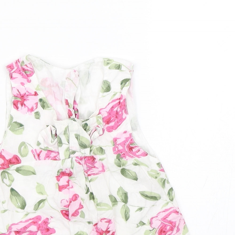 Early Days Girls White Floral  Tank Dress  Size 3-6 Months