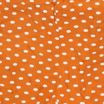 Primark Womens Orange Polka Dot  Paperbag Shorts Size 12
