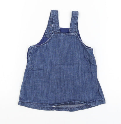 M&S Baby Blue   Pinafore/Dungaree Dress  Size 0-3 Months  - Winnie the Pooh