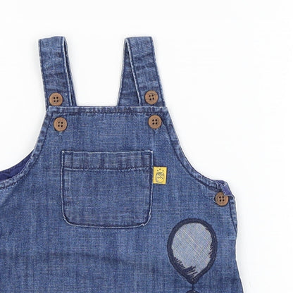 M&S Baby Blue   Pinafore/Dungaree Dress  Size 0-3 Months  - Winnie the Pooh
