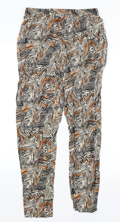 George Womens Orange Animal Print  Capri Trousers Size 10 L26.5 in