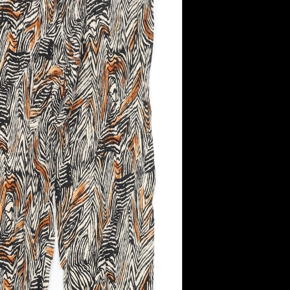 George Womens Orange Animal Print  Capri Trousers Size 10 L26.5 in