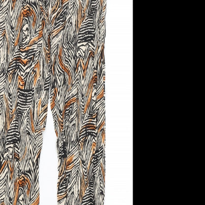 George Womens Orange Animal Print  Capri Trousers Size 10 L26.5 in