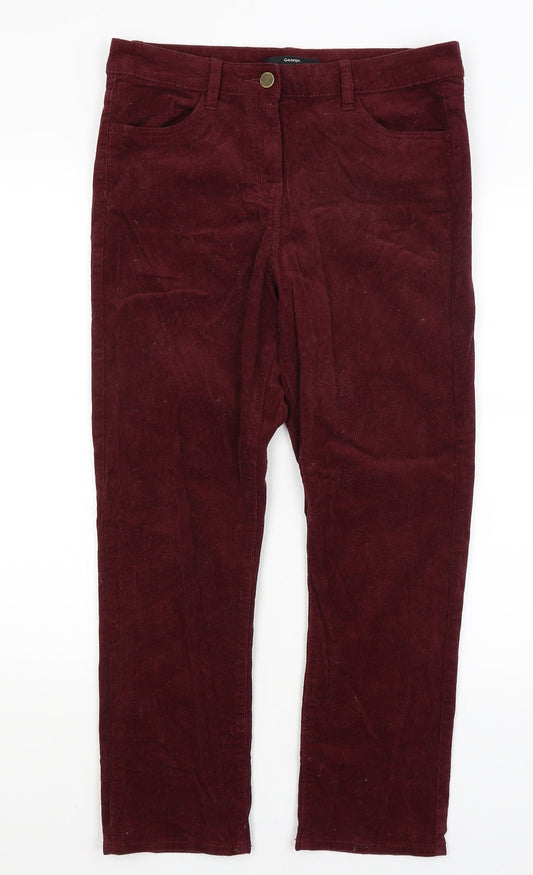 George Womens Red   Trousers  Size 12 L25.5 in