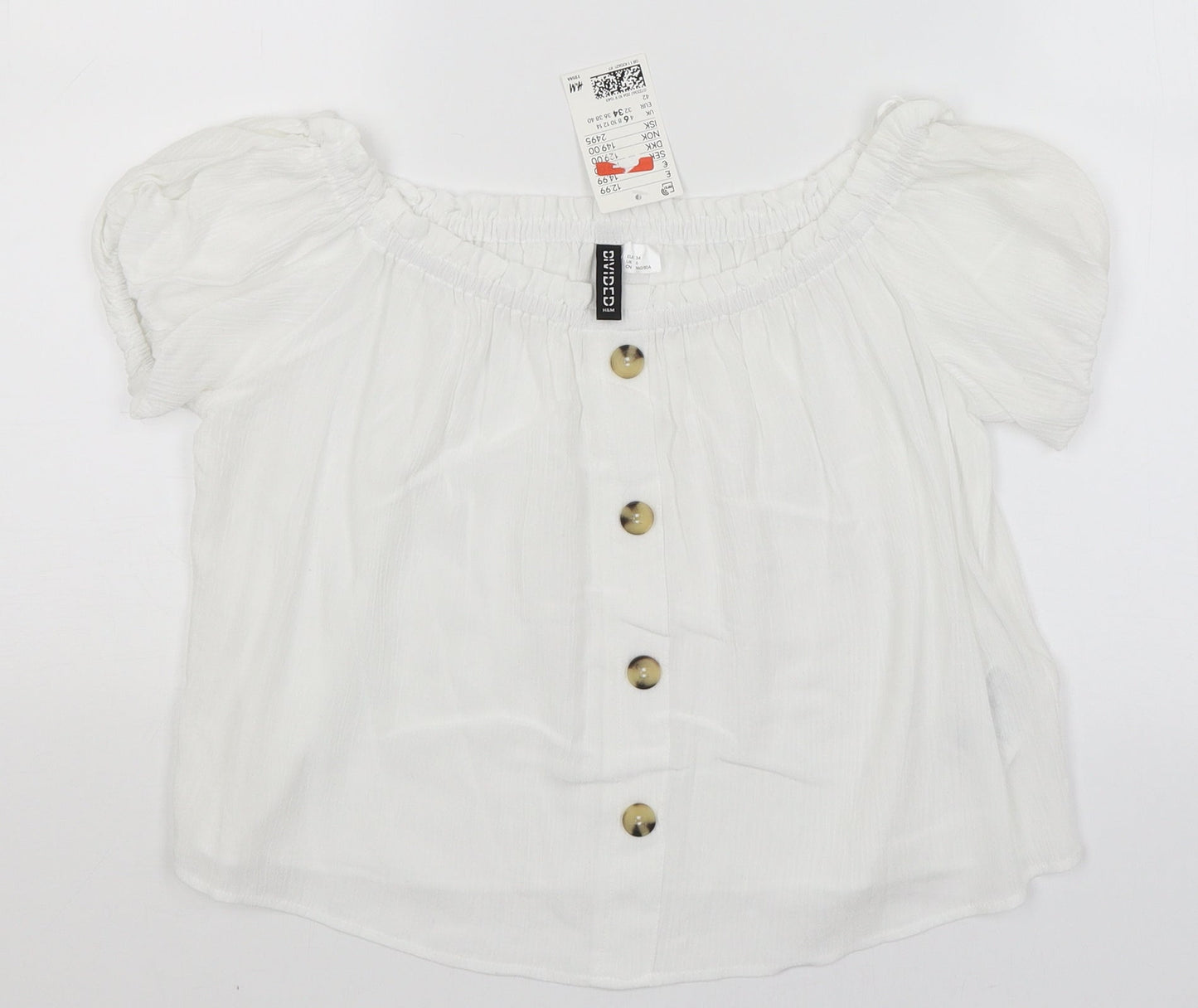 Womens UK Size 6 Divided White Basic T-Shirt