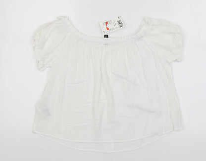 Womens UK Size 6 Divided White Basic T-Shirt