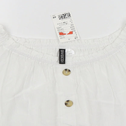 Womens UK Size 6 Divided White Basic T-Shirt