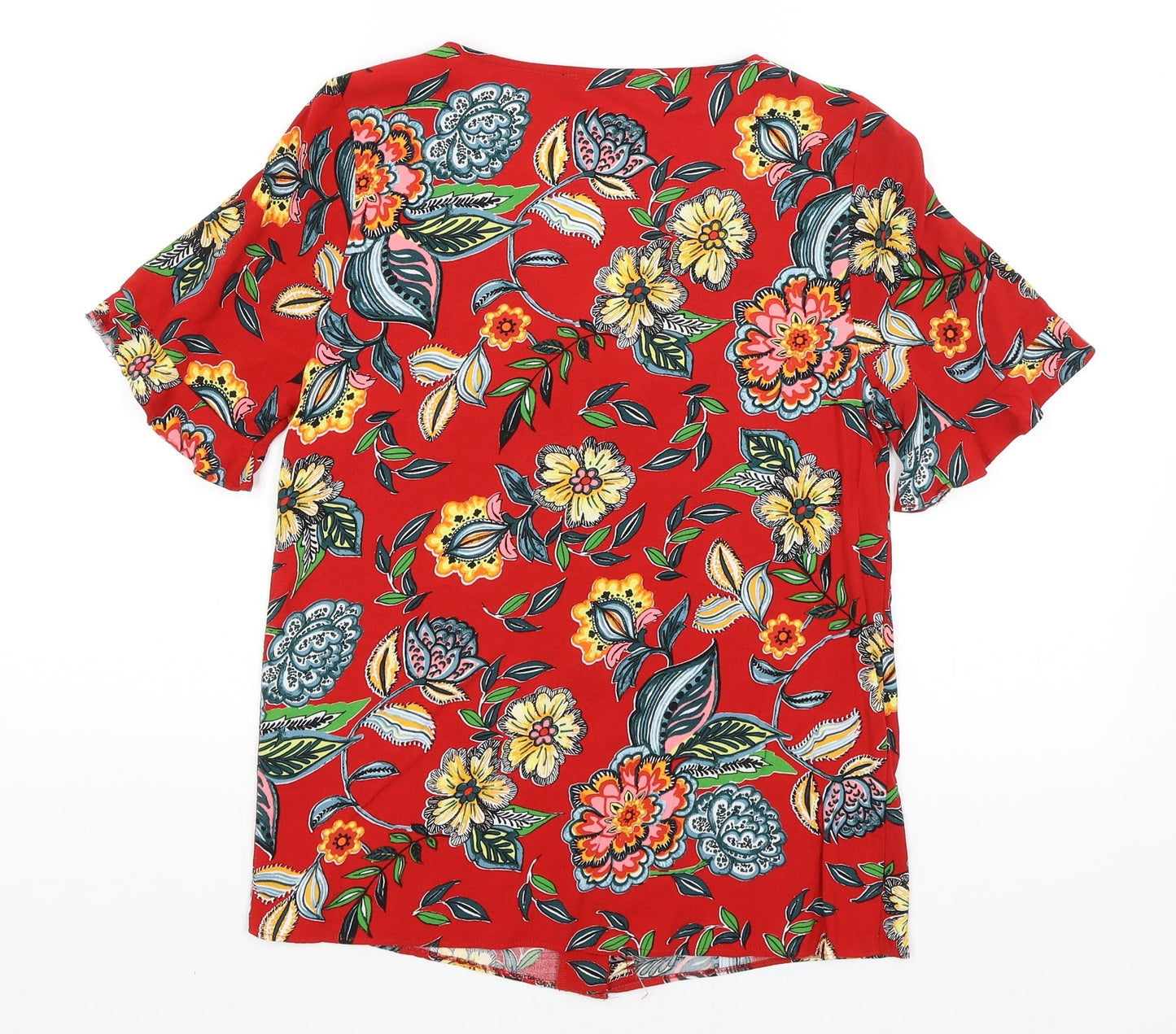 Papaya Womens Red Floral  Basic Button-Up Size 8