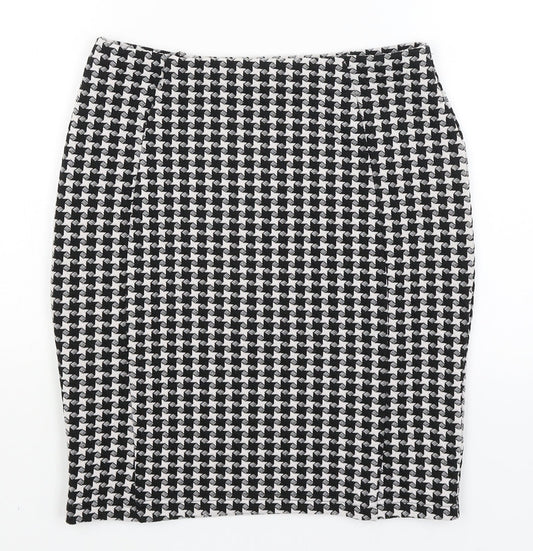 Papaya Womens Black Houndstooth  Straight & Pencil Skirt Size 8