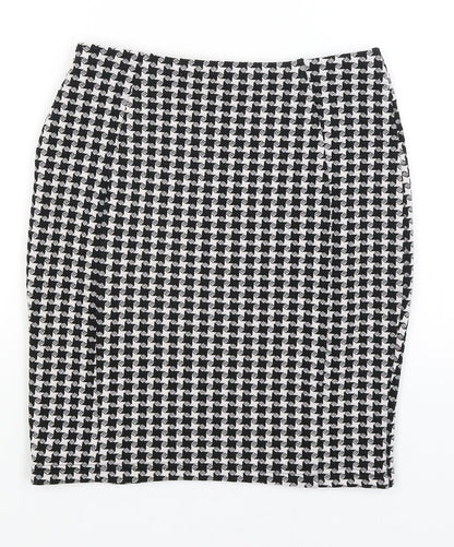 Papaya Womens Black Houndstooth  Straight & Pencil Skirt Size 8
