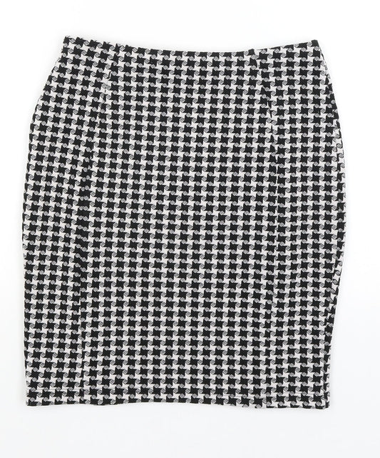 Papaya Womens Black Houndstooth  Straight & Pencil Skirt Size 8