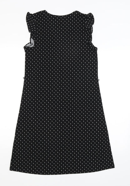 H&M Womens Black Polka Dot  T-Shirt Dress  Size XS