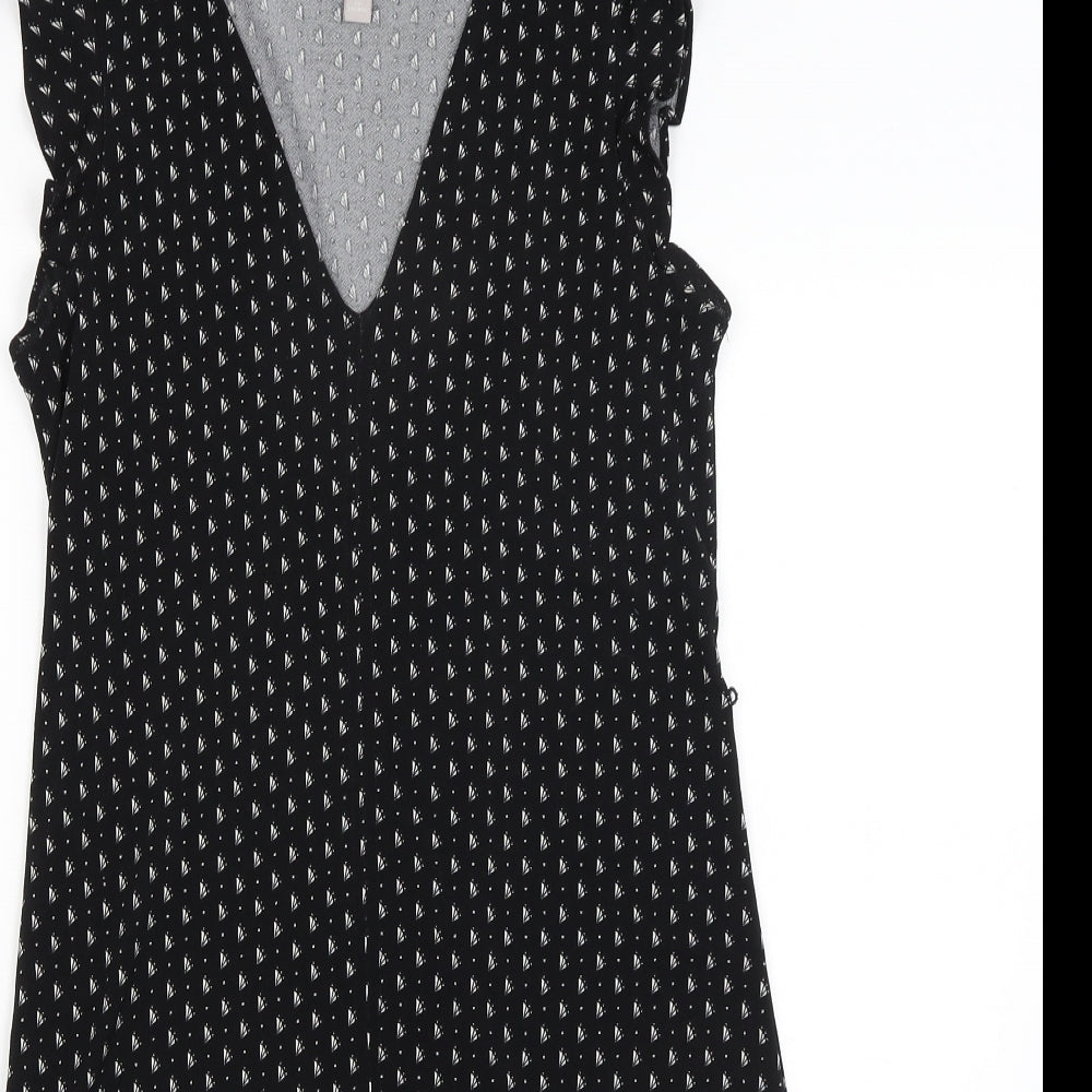 H&M Womens Black Polka Dot  T-Shirt Dress  Size XS