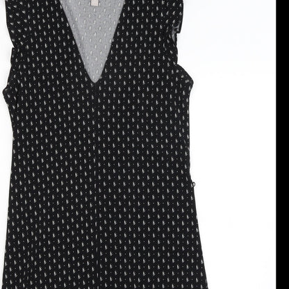 H&M Womens Black Polka Dot  T-Shirt Dress  Size XS