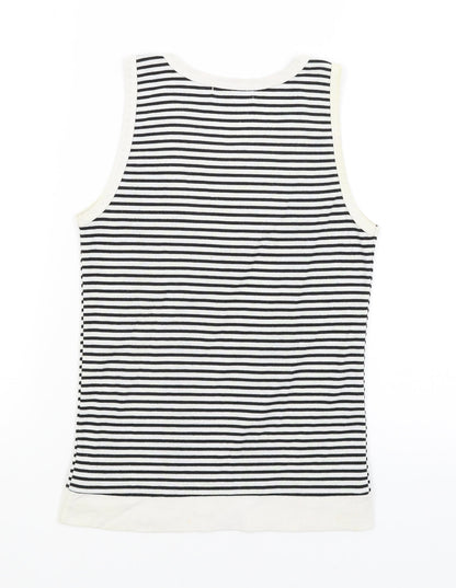 Bunny Womens White Striped  Basic Tank Size 8
