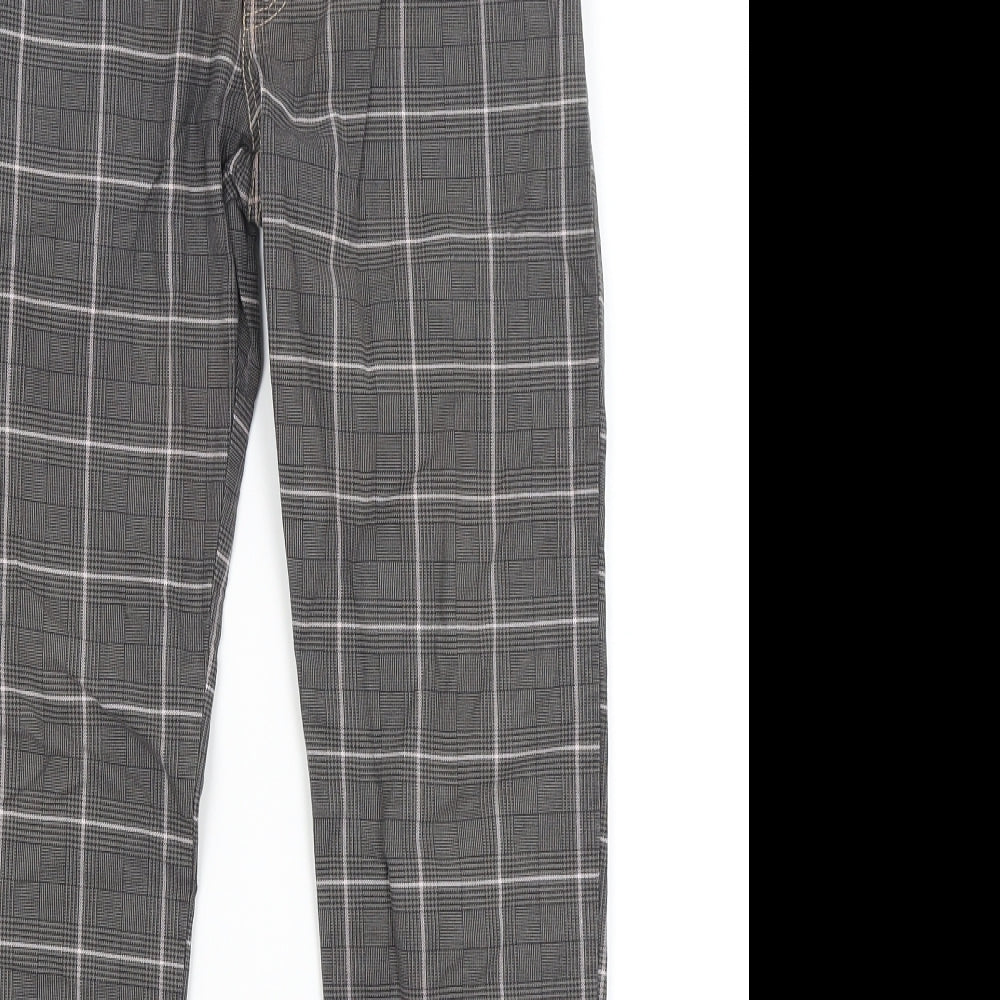 Toffee Womens Grey Plaid  Trousers  Size S L27.5 in