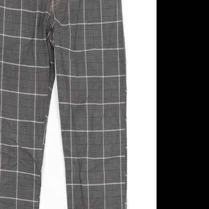 Toffee Womens Grey Plaid  Trousers  Size S L27.5 in