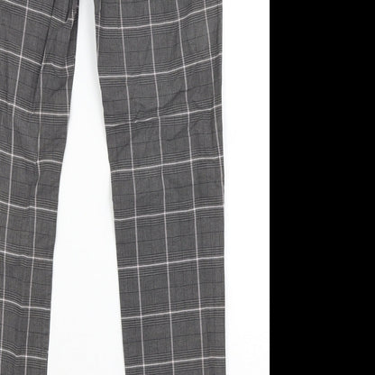 Toffee Womens Grey Plaid  Trousers  Size S L27.5 in